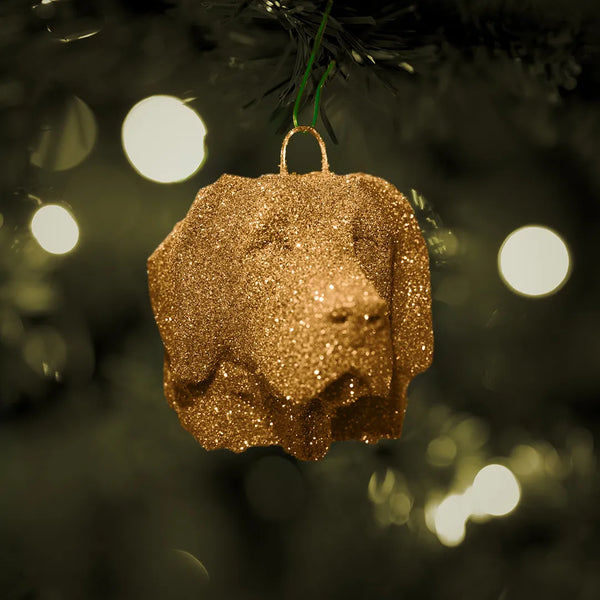 Handbemalte Weihnachtskugel mit Golden Retriever Motiv